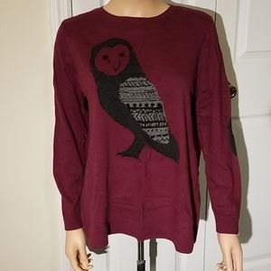 Bass Maroon Owl Sweater